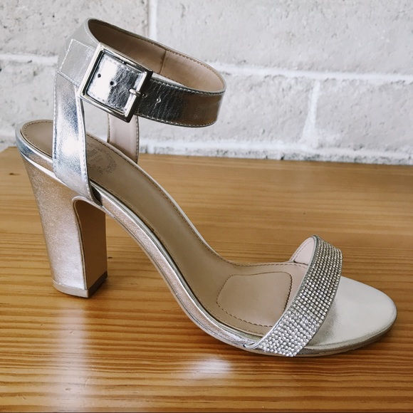 Silver Ankle Strap Heels - Picture 2 of 6